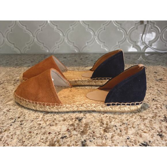 Boden Espadrilles Navy and Tan Slip On Flats sz 39 (EU 39) - Picture 1 of 9